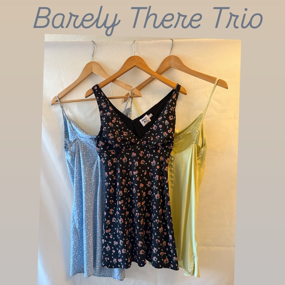Floral and Solid Mini Dress Trio